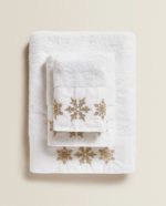 Serviette-de-bain-coton-carreaux-appliqués