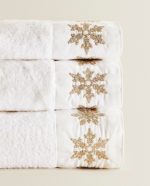 Serviette-de-bain-coton-carreaux-appliqués-Casa-CoucouMarket-Maroc