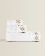 Serviette-de-bain-coton-carreaux-appliqués-Maroc