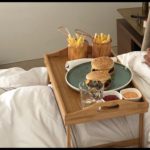 Plateau de lit pliable pour petit-déjeuner en bambou