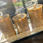 Magnifique lot de 3 bonbonnières en verre