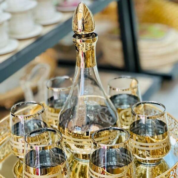 carafe-verre-dorée-maroc-Casablanca-cristal-coucoumarket-promo