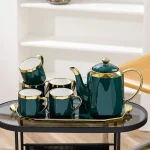 service-thé-vert-ceramique-plateau-theiere-tasses-Casablanca-Maroc