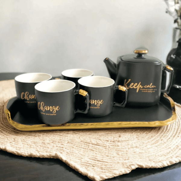service-thé-noir-ceramique-plateau-theiere-tasses-Casablanca-Maroc