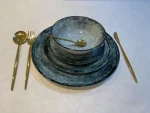SERVICE-TABLE-28 PIECES-bleu-Casablanca-Maroc-Coucoumarket