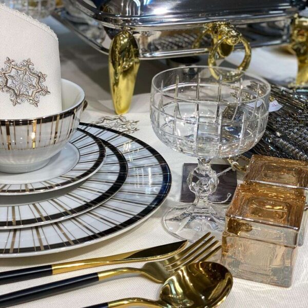 Service-porcelaine-luxe-de-24-pièces-noir-blanc-prix-Casablanca-Maroc-coucouMarket