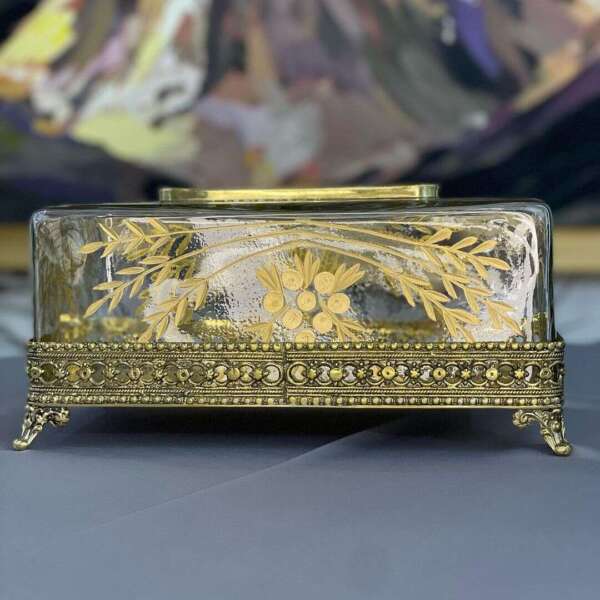boite-mouchoire-jaune-decoration-porte-papier-en-cristal-maroc-Casablanca