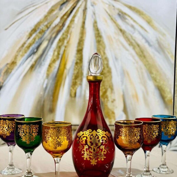 carafe-avec-06-verres-en-couleur-doree-casablanca-Maroc-coucoumarket