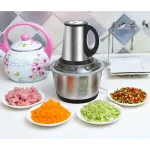 FIZLER-Robot-hachoir-electrique-broyeur-viande-légume 2-bol-inox-verre -6-lames-Casablanca