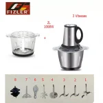 FIZLER-Robot-hachoir-electrique-broyeur-viande-légume 2-bol-inox-verre -6-lames-Casablanca