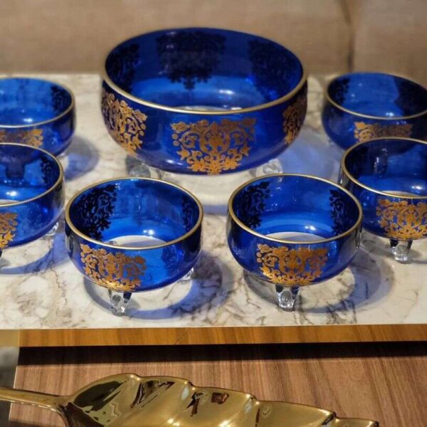 ensemble-de-7-pièces-en-cristal-Italie-bleu-Maroc-Casablanca