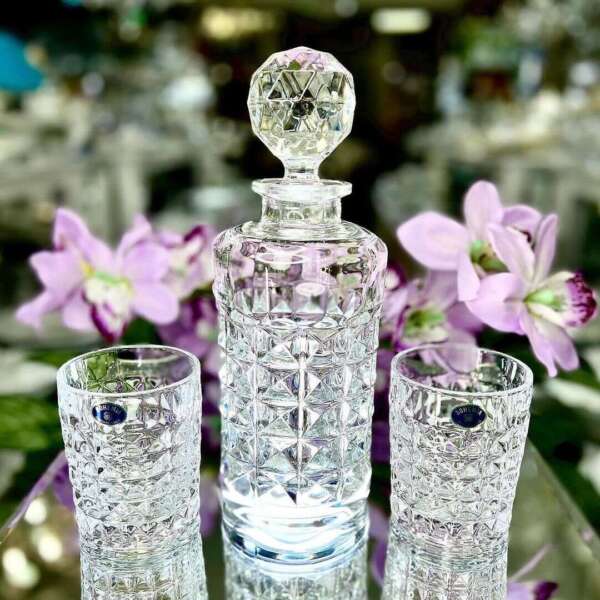 Carafe-DIAMOND-en-cristal-bohemia-avec-6-verres-Prix-Casablanca-Maroc-coucouMarket