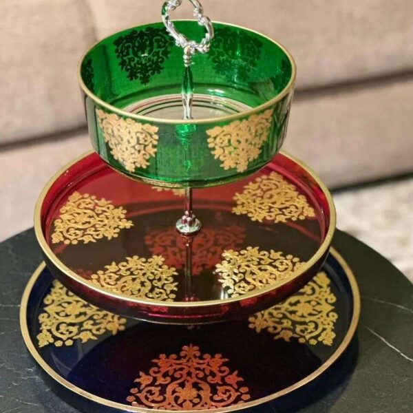 Présentoir-à-Gâteaux--royal-multi-couleurs-en-Verre-Casablanca-Maroc