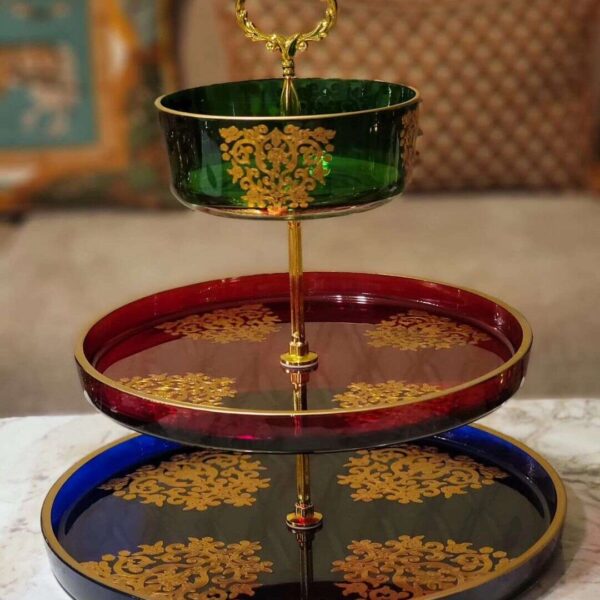 Présentoir-à-Gâteaux--royal-multi-couleurs-en-Verre-Casablanca-Maroc