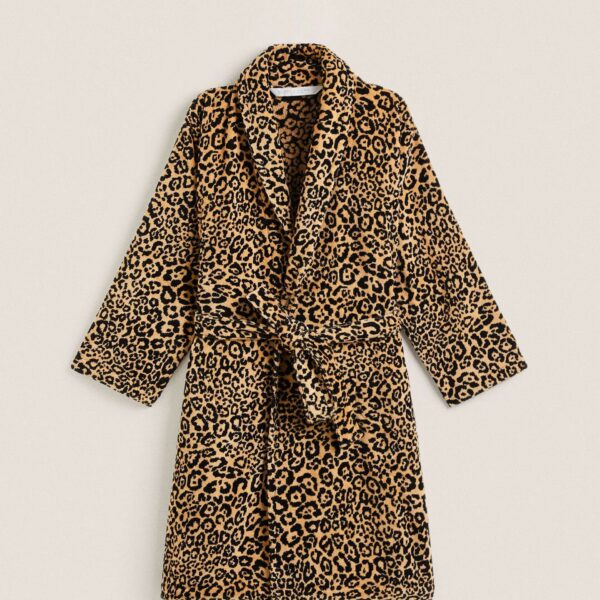 Peignoir-de-Luxe-Jacquard-Léopard-400-g/m-prix-Casablanca-Maroc-coucouMarket