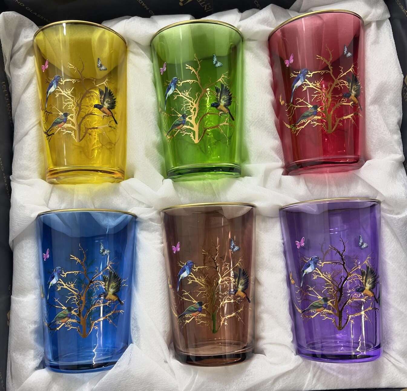 Pack-de-6-Verres-à-thé-O-birds-en-Cristal-multi-couleurs-prix-Casablanca-Maroc-coucouMarket