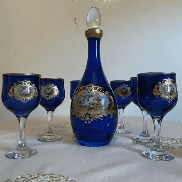 carafe-avec-6-verres-ditalie-motif-fleurs-prix-Casablanca-Maroc-coucouMarket