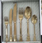 Ensemble-de-ménagère-de-36-pièces-en-inox-18/10-Doré-Casablanca-Maroc-coucouMarket