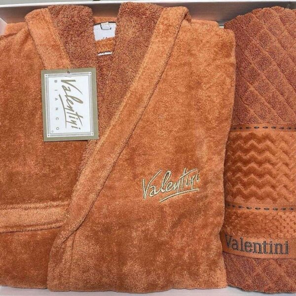 Peignoir-avec-Capuchon-et-Serviette-100%-Coton-orange-prix-maison-Casablanca-Maroc-coucouMarket
