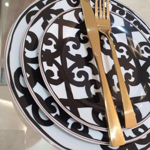 Service-assiettes-Balcon-du-Guadalquivir-de-36 pièces-Noir-pour-12-personnes-prix-maison-Casablanca-Maroc-coucouMarket