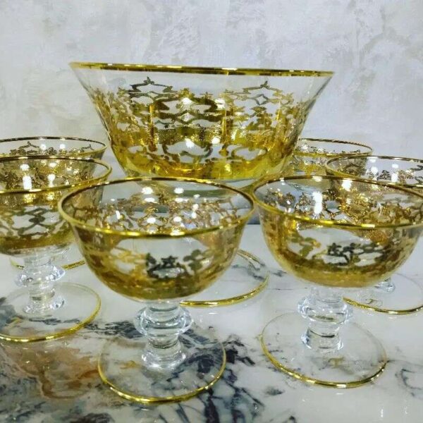 Service-à-salade-de-fruits-en-cristal-de-7-pièces-jaune-prix-casablanca-Maroc-coucouMarket