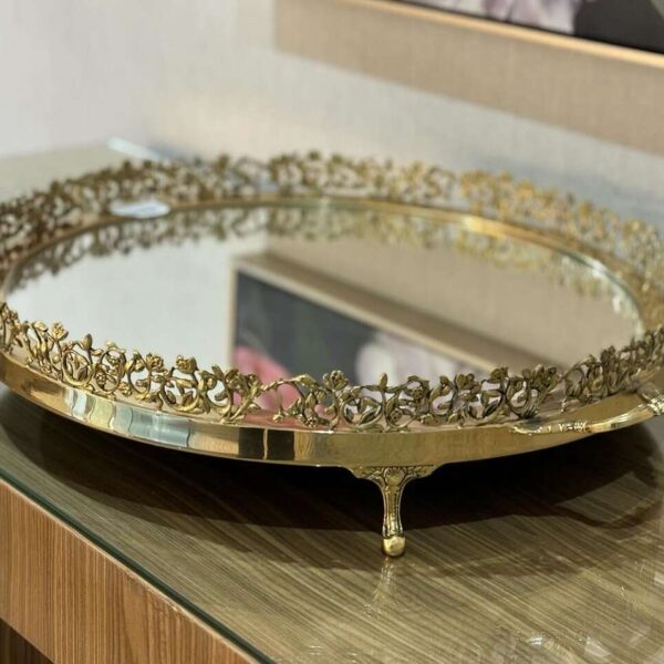 Plateau-rond-de-Fès-en-miroir-Doré-prix-Casablanca-Maroc-coucouMarket