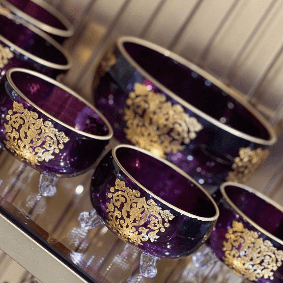 ensemble-de-saladier-motif-princesse-de-7-pièces-en-cristal-Italie-violet-Maroc-Casablanca