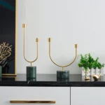 Bougeoir-en-Marbre-et-Métal-pour-2-Bougies-Malachite-prix-casablanca-Maroc-coucoumarke