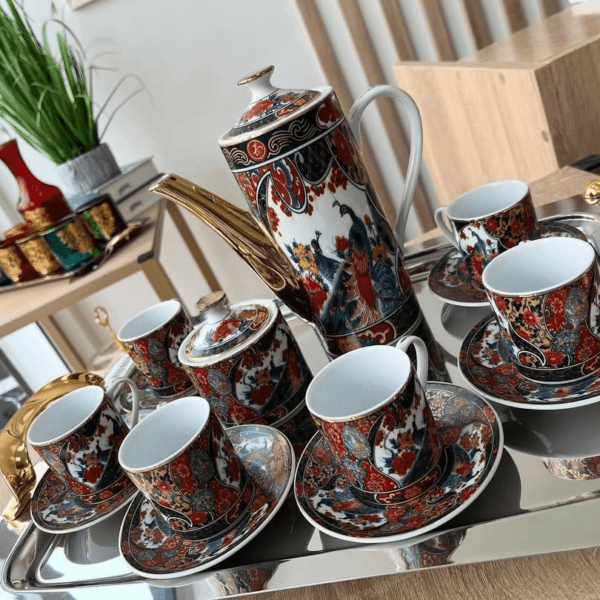 Service-à-thé-café-Taous-7or-de-30-pièces-Motif-Paon-prix-Casablanca-Maroc-coucouMarket