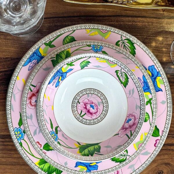 Service-de-Table-de-25-Pièces–Éclat-Floral-en-Rose-PRIX-casablanca-maroc-coucouMarket