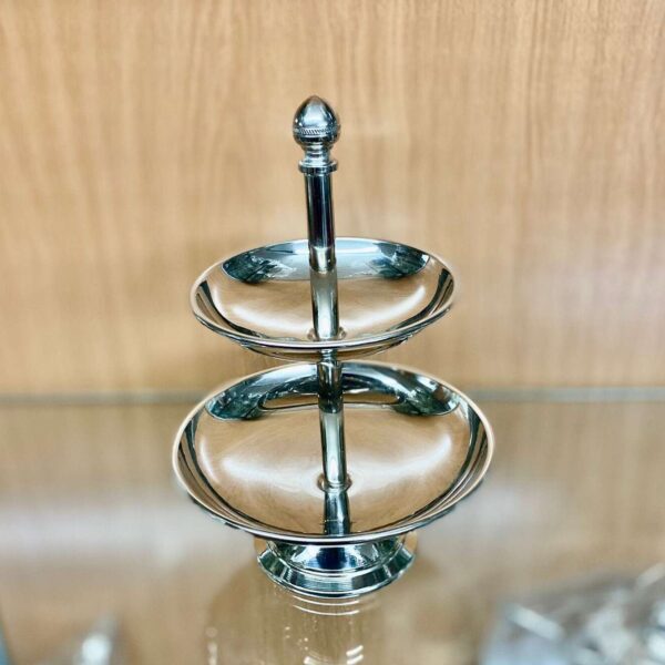 Présentoir-à-Gâteaux-Deux-Niveaux-Argenté-prix-Casablanca-Maroc-coucouMarket