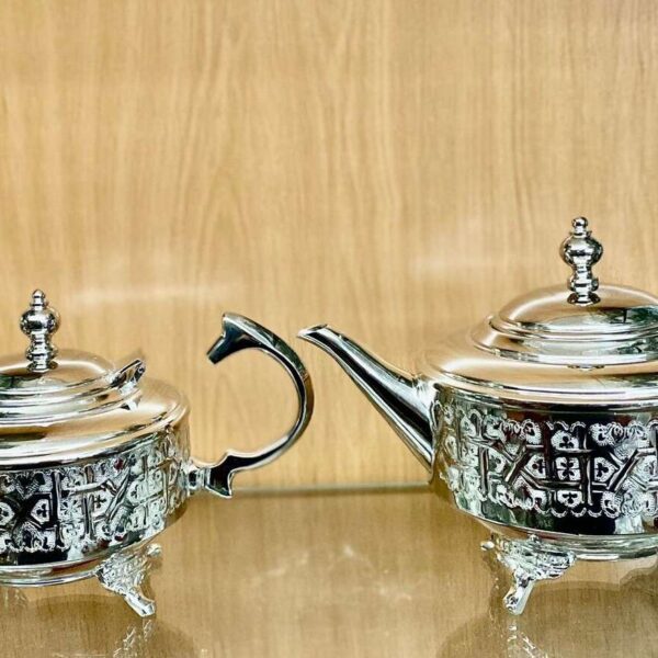 Théière-Traditionnelle-Marocain-en-Argenté-Artisanat-de-Fès-prix-Casablanca-Maroc-coucouMarket