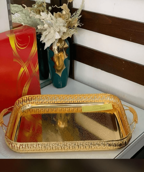 Plateau-de-Service-Doré-34-x-48 cm-prix-Casablanca-Maroc-coucouMarket