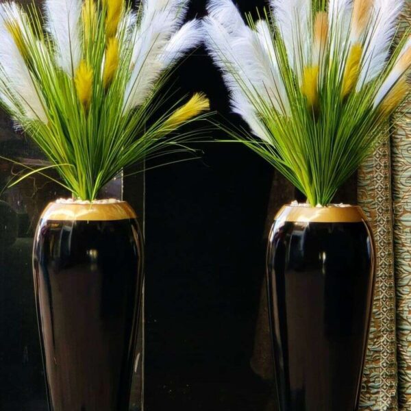 plante-artificielle-Herbe-de-la-pampa-avec-pot-Noir-prix-Casablanca-Maroc-coucouMarket