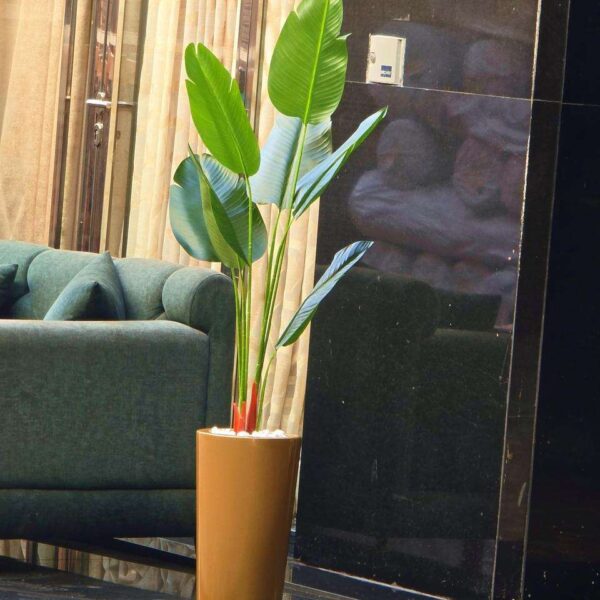 Plante-artificielle-Strelitzia-Nicolai-avec-pot-doré-prix-Casablanca-Maroc-coucouMarket