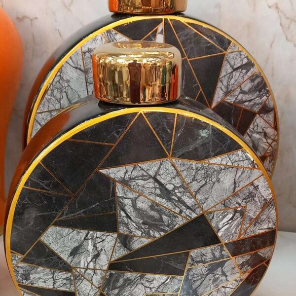 Duo de Vases Marbre-Noir et Gris-prix-Casablanca-Maroc-coucouMarket