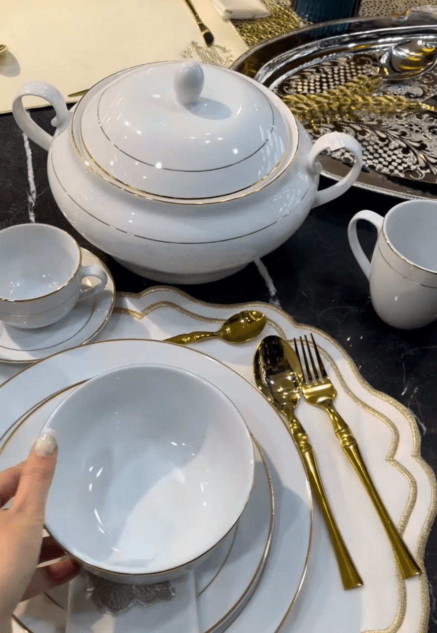 service-de-table-Rose de sable-de-luxe-38-pieces-prix-Casablanca-Maroc-coucouMarket