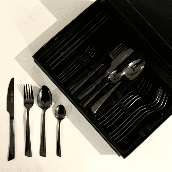 menagere-de-24-pieces-en-noir-prix-promo--Casablanca-Maroc-coucoumarket