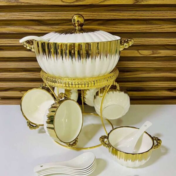 Set-de-Table-de-15-Pièces-en-Blanc-et-Doré-prix-Casablanca-Maroc-coucouMarket