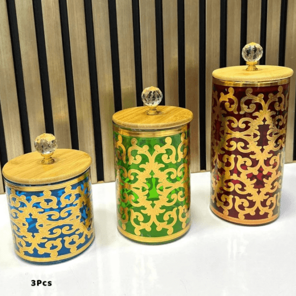 Ensemble-de-3-Bocaux-avec-Motif-Bleu-Vert-et-Rouge-prix-Casablanca-Maroc-coucouMarket