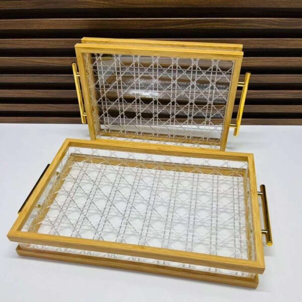 Duo-de-Plateaux Rectangulaires-Dorés-prix-Casablanca-Maroc-coucouMarket