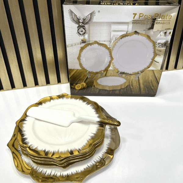 Set-de-8-Assiettes-à Gâteaux-Dorée-prix-Casablanca-Maroc-coucouMarket