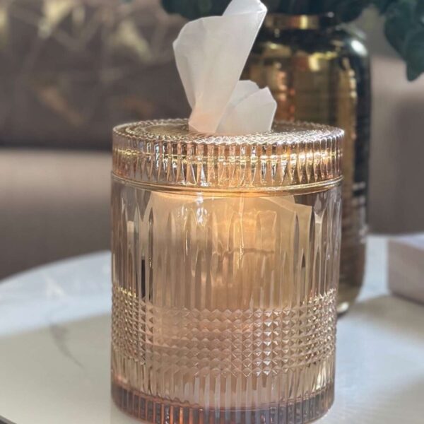 Boîte-à-mouchoirs-Cylindrique-en-verre-Doré-prix-Casablanca-Maroc-coucouMarket