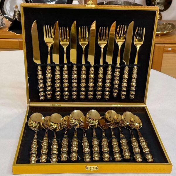 menagere-de-24-pieces-en-dorée-prix-promo--Casablanca-Maroc-coucoumarket