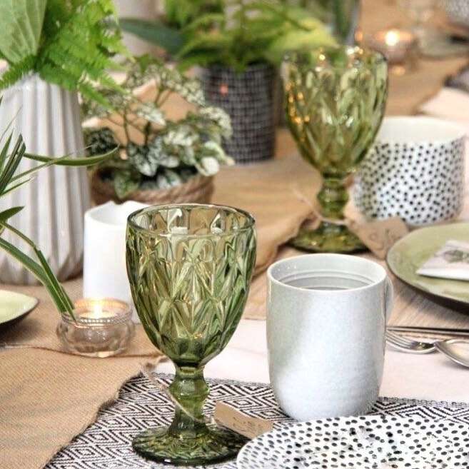 lot-de-6-verres-a-eau-a-pied-avec-découpe-vert-prix-Casablanca-Maroc-coucouMarket