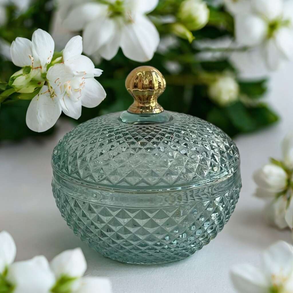 Bonbonnière-en-verre-avec-couvercle-Vert-prix-Casablanca-Maroc-coucouMarket