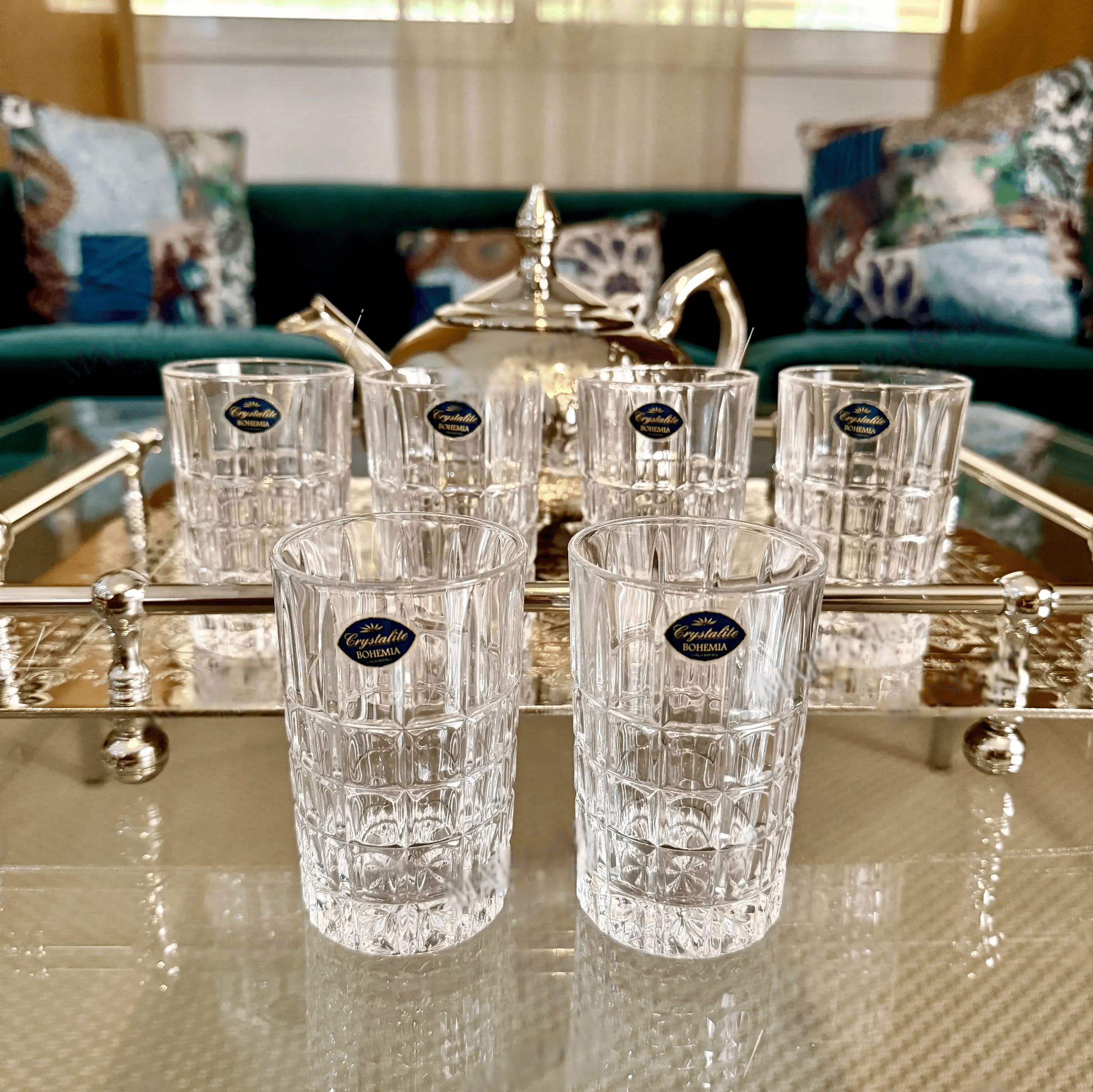 Verres-à-thé-Cristallisé-Bohemia-CrystalPrix-Casablanca-Maroc-coucouMarket