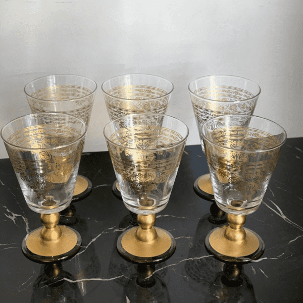 pack-de-6-verres-a-pied-en-verre-Doré-Prix-Casablanca-Maroc-coucouMarket