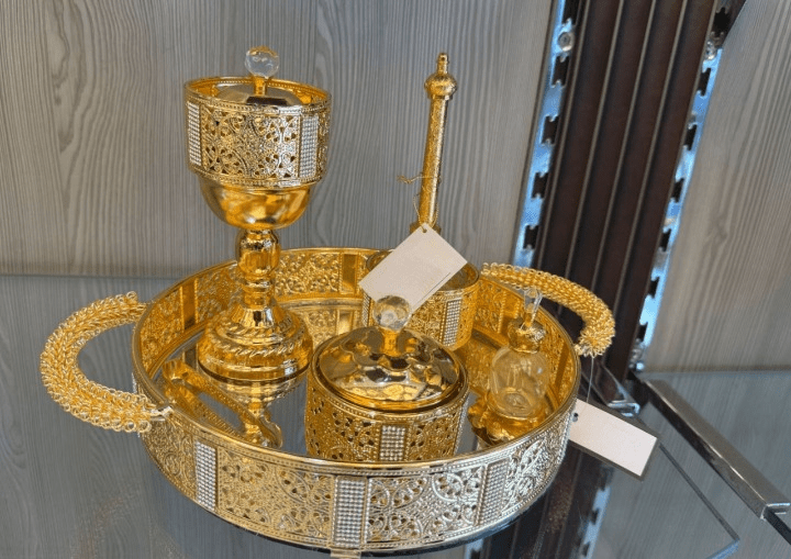 pack-mbikhra-en-cristal-de-5-pieces-doré-Prix-Casablanca-Maroc-coucouMarket