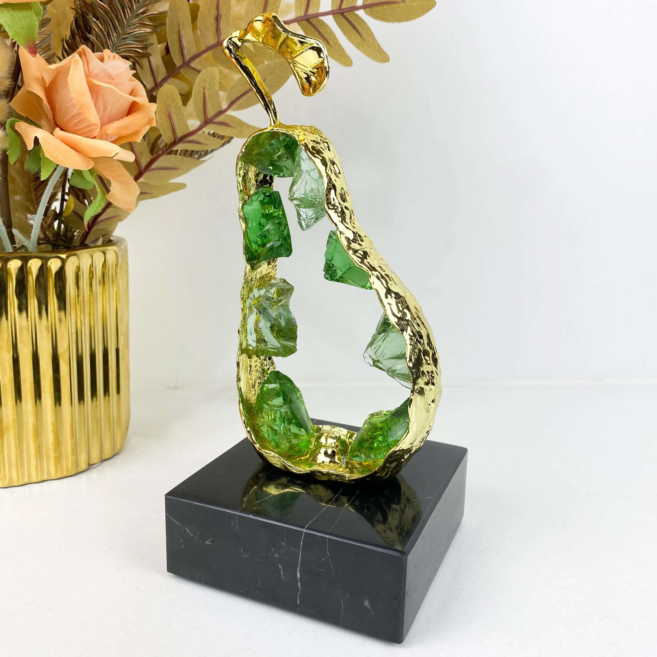 Ornement-décoratif-Poire-élégante-et-luxueuse-Vert-Prix-Casablanca-Maroc-coucouMarket